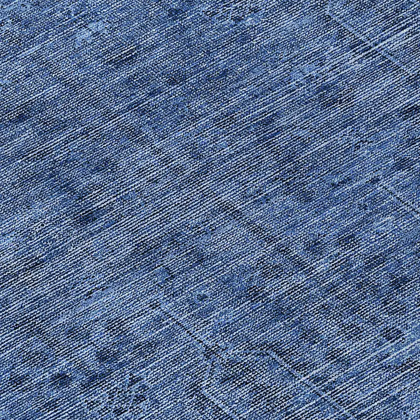 8' Navy Blue And Blue Round Southwestern Washable Indoor Outdoor Area Rug Photo 7
