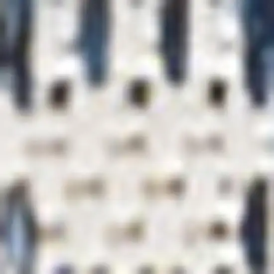 8' Navy Blue And Cream Gingham Indoor Outdoor Runner Rug Photo 3