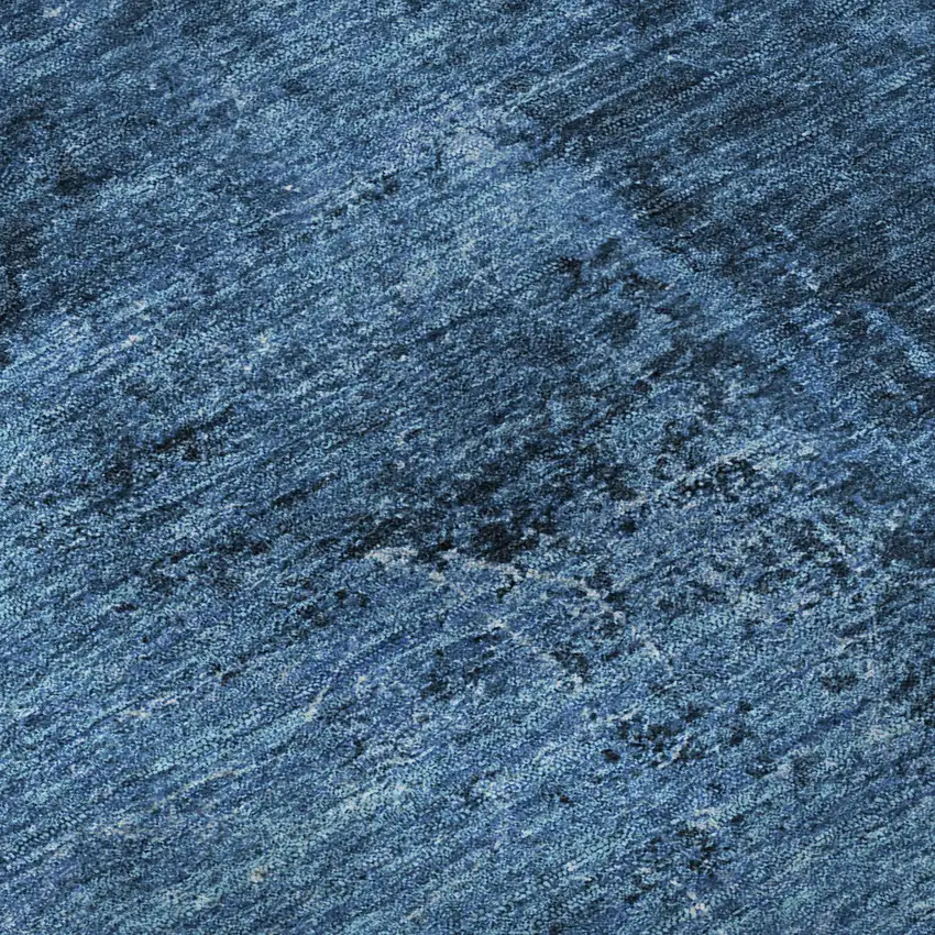 8' Navy Blue And Gray Abstract Washable Round Rug With UV Protection Photo 9