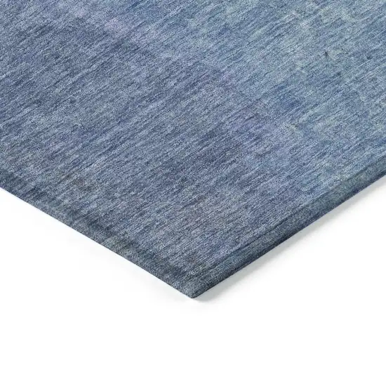 8' Navy Blue And Gray Round Abstract Washable Indoor Outdoor Area Rug Photo 9