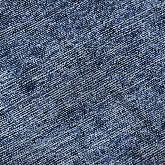 8' Navy Blue And Gray Southwestern Washable Round Rug With UV Protection Photo 9