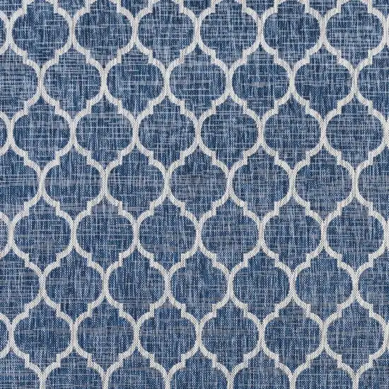 4' Navy Blue And Gray Square Geometric Indoor Outdoor Area Rug Photo 2