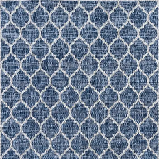 6' Navy Blue And Gray Square Geometric Indoor Outdoor Area Rug Photo 3