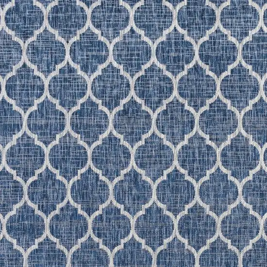 6' Navy Blue And Gray Square Geometric Indoor Outdoor Area Rug Photo 2