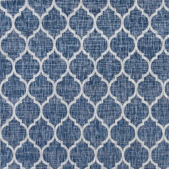 9' Navy Blue And Gray Square Geometric Indoor Outdoor Area Rug Photo 2