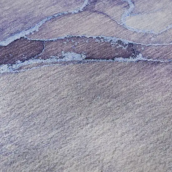 8' Navy Blue And Ivory Abstract Washable Round Rug With UV Protection Photo 9