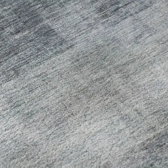 8' Navy Blue And Ivory Abstract Washable Round Rug With UV Protection Photo 9