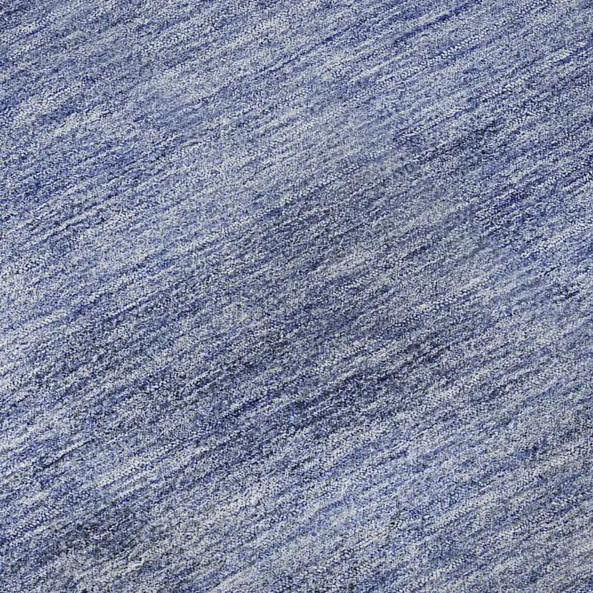 8' Navy Blue And Ivory Abstract Washable Round Rug With UV Protection Photo 9