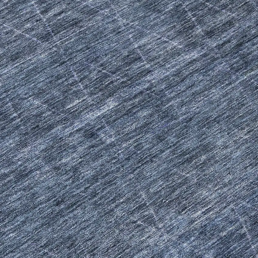 8' Navy Blue And Ivory Round Geometric Washable Indoor Outdoor Area Rug Photo 8
