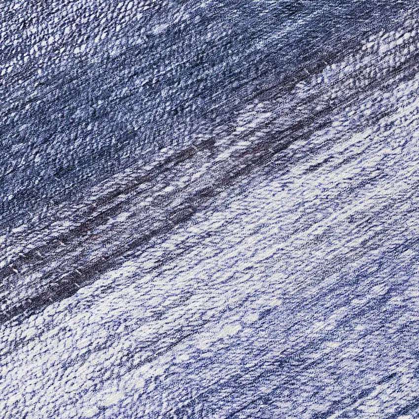 8' Navy Blue And Ivory Round Ombre Washable Indoor Outdoor Area Rug Photo 8