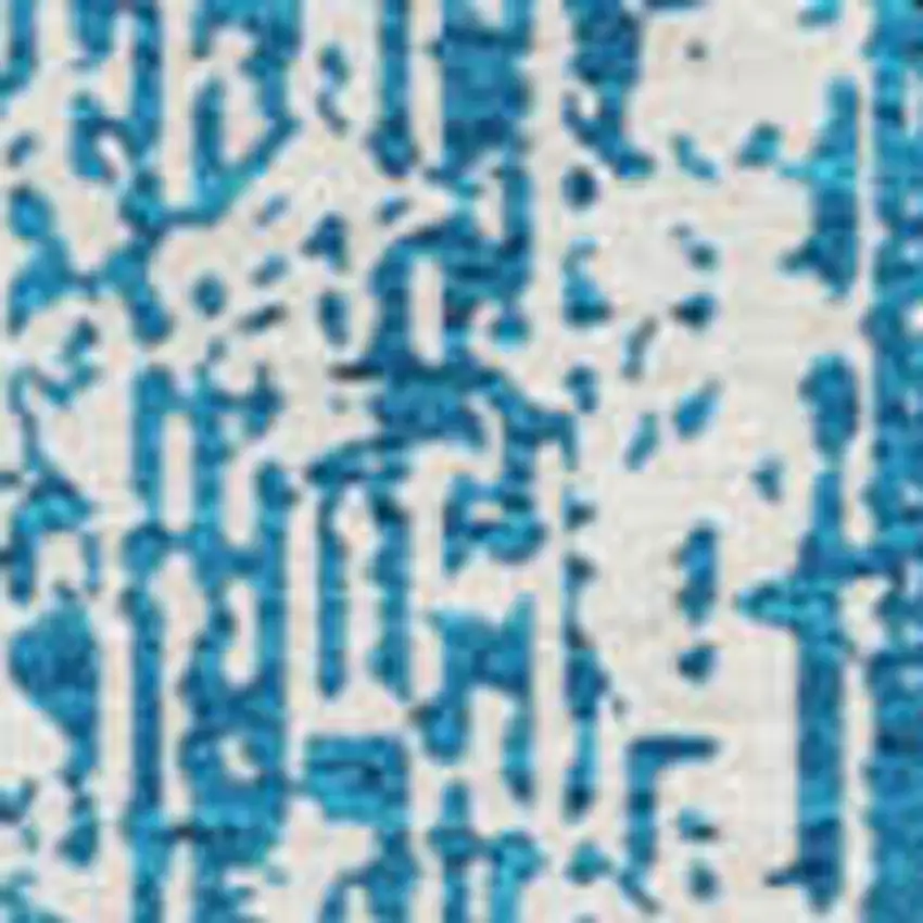 8' Navy Blue And Ivory Striped Washable Round Rug With UV Protection Photo 4