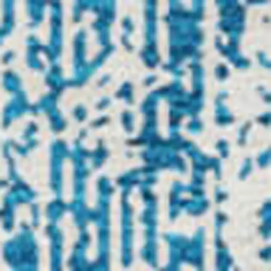 8' Navy Blue And Ivory Striped Washable Round Rug With UV Protection Photo 3