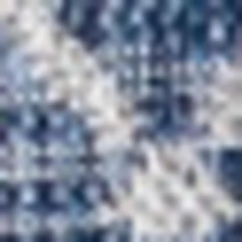 4' Navy Blue And Light Gray Square Trellis Indoor Outdoor Area Rug Photo 2