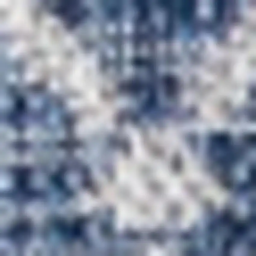 6' Navy Blue And Light Gray Square Trellis Indoor Outdoor Area Rug Photo 2