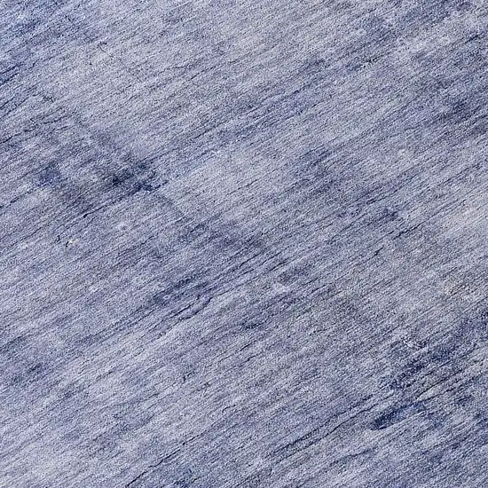 8' Navy Blue And Sky Blue Round Abstract Washable Indoor Outdoor Area Rug Photo 4