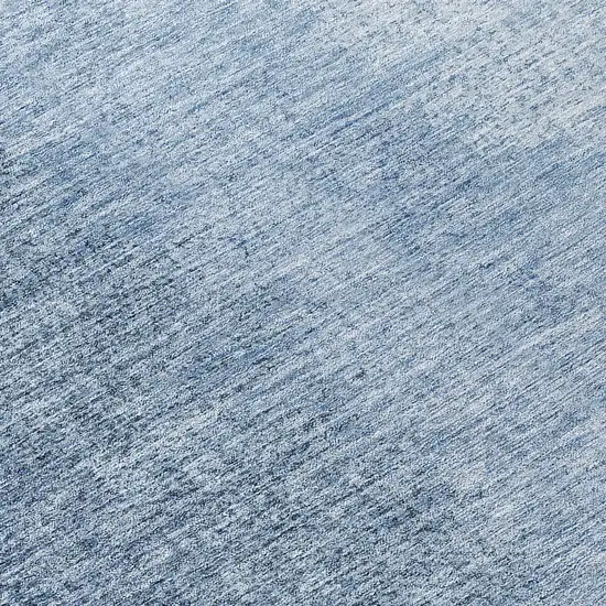 8' Navy Blue And Sky Blue Round Abstract Washable Indoor Outdoor Area Rug Photo 8