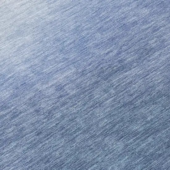 8' Navy Blue Charcoal And Sky Blue Round Abstract Washable Indoor Outdoor Area Rug Photo 9