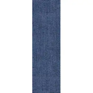 Photo of 10' Navy Blue Jute Handmade Runner Rug