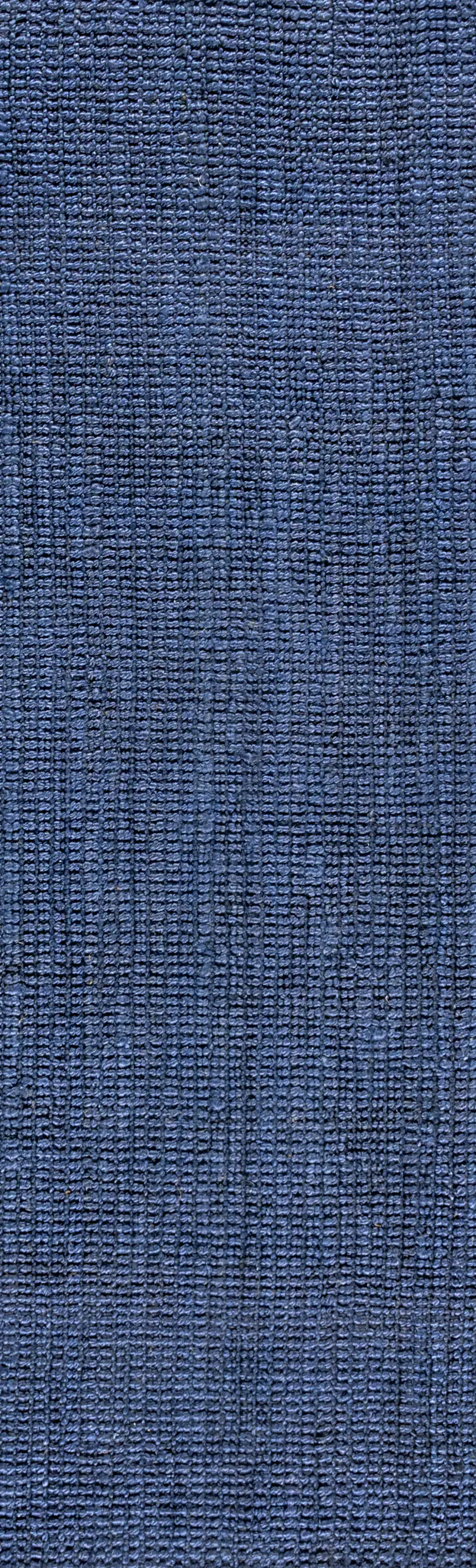 12' Navy Blue Jute Handmade Runner Rug Photo 1