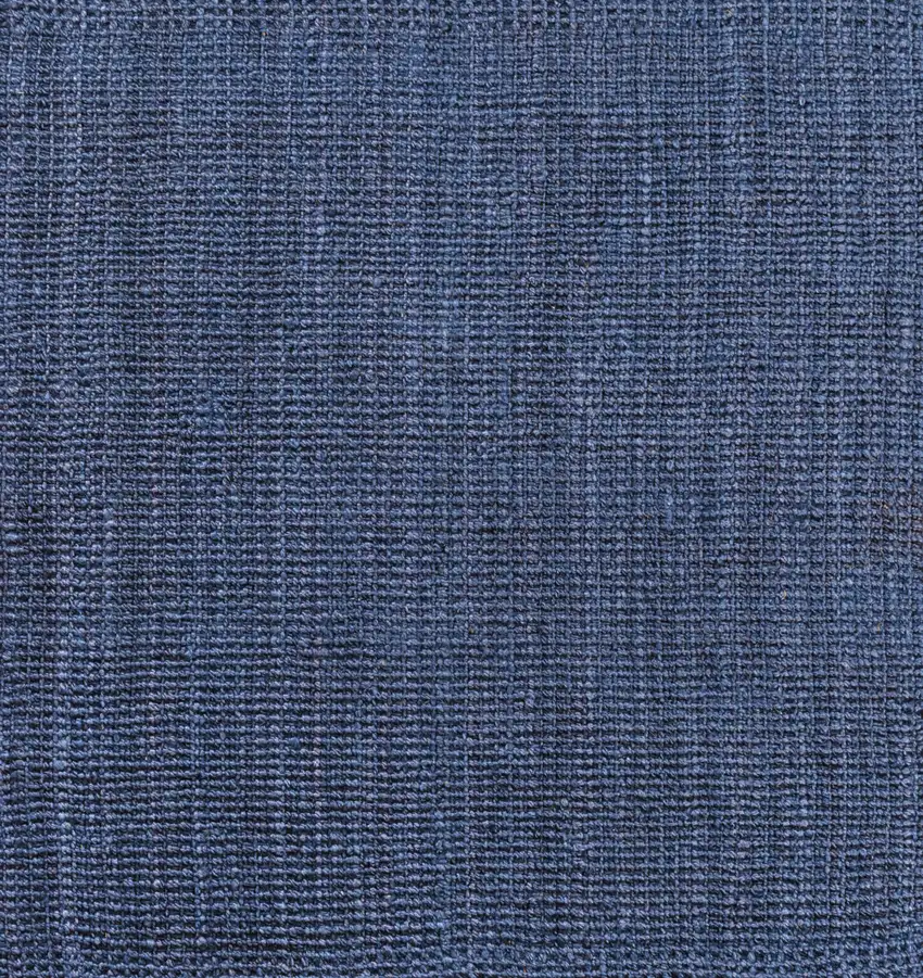 9' Navy Blue Jute Handmade Square Rug Photo 1