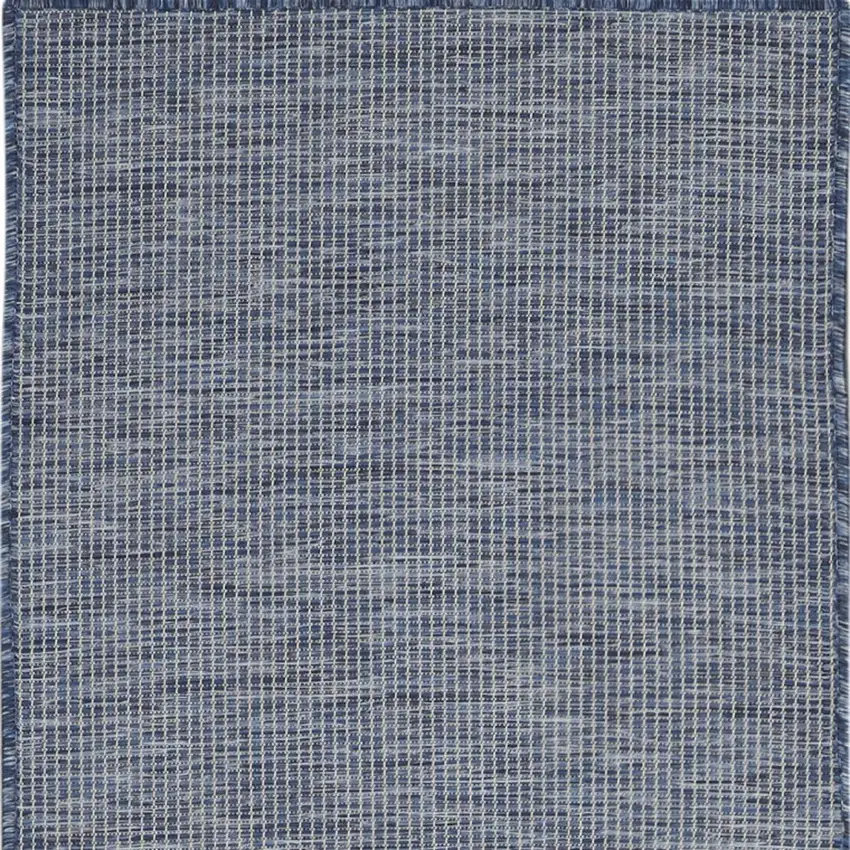 8' Navy Blue Power Loom Runner Rug Photo 4