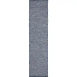 Photo of 8' Navy Blue Power Loom Runner Rug