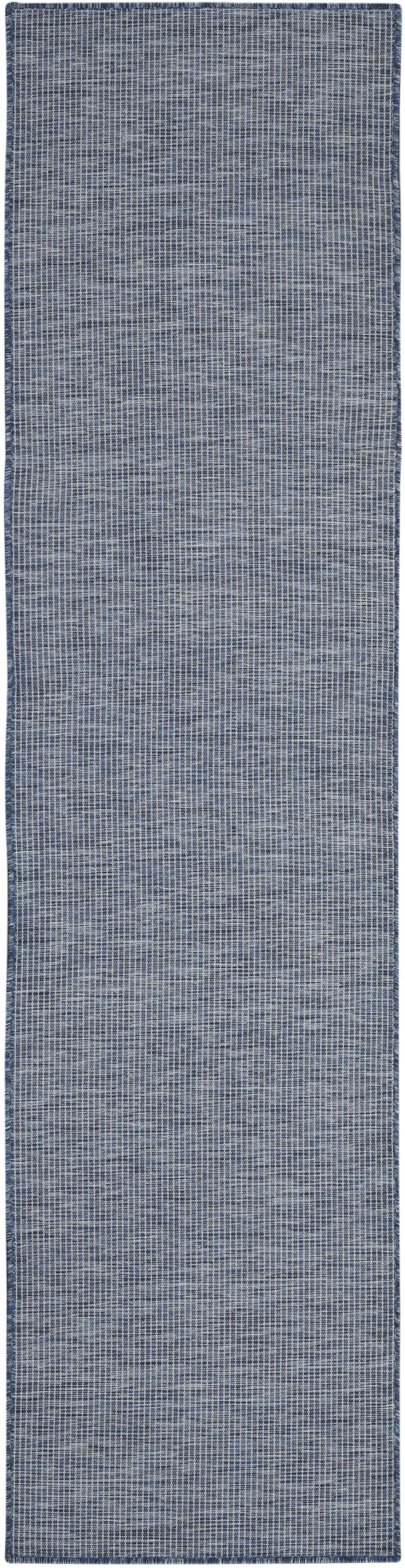 8' Navy Blue Power Loom Runner Rug Photo 1
