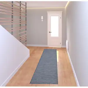 Photo of 8' Navy Blue Power Loom Runner Rug
