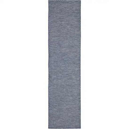 8' Navy Blue Power Loom Runner Rug Photo 1