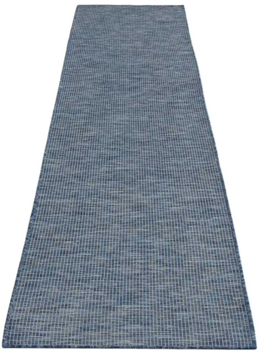 12' Navy Blue Power Loom Runner Rug Photo 2