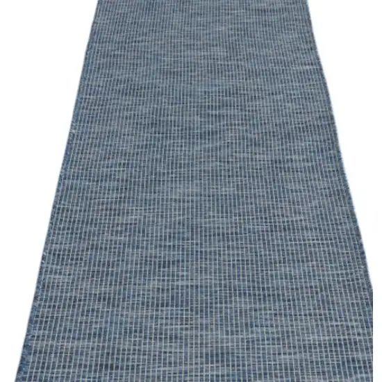 12' Navy Blue Power Loom Runner Rug Photo 7