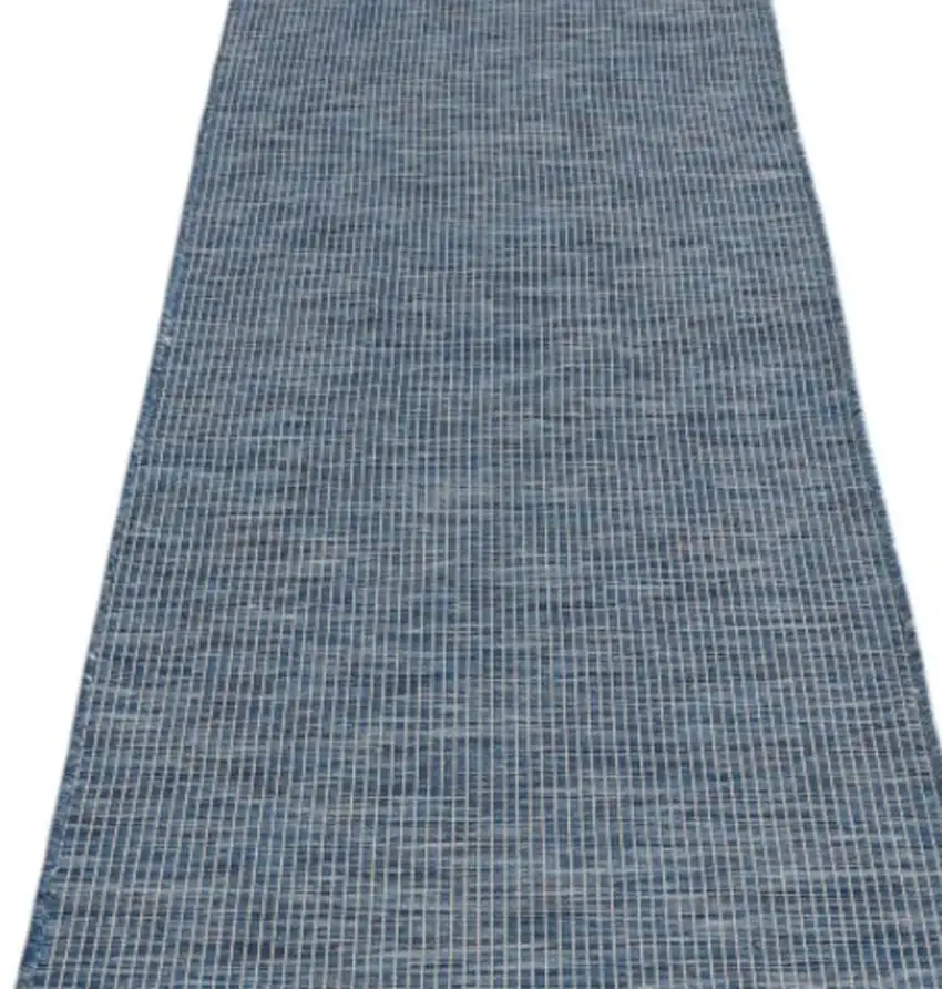 12' Navy Blue Power Loom Runner Rug Photo 7