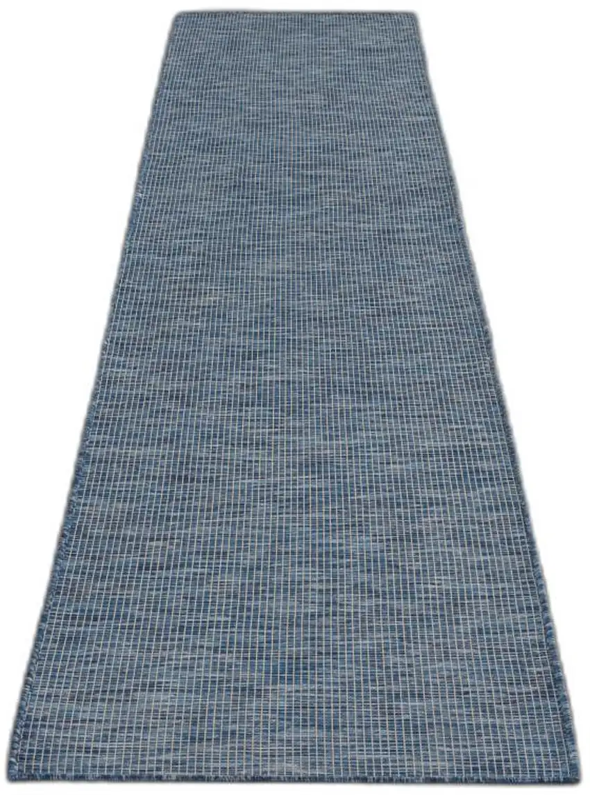 12' Navy Blue Power Loom Runner Rug Photo 2