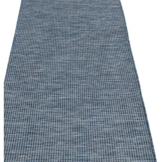 12' Navy Blue Power Loom Runner Rug Photo 3
