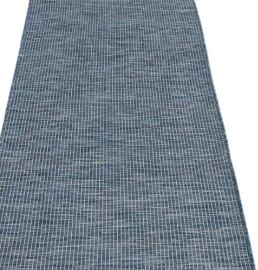 12' Navy Blue Power Loom Runner Rug Photo 3