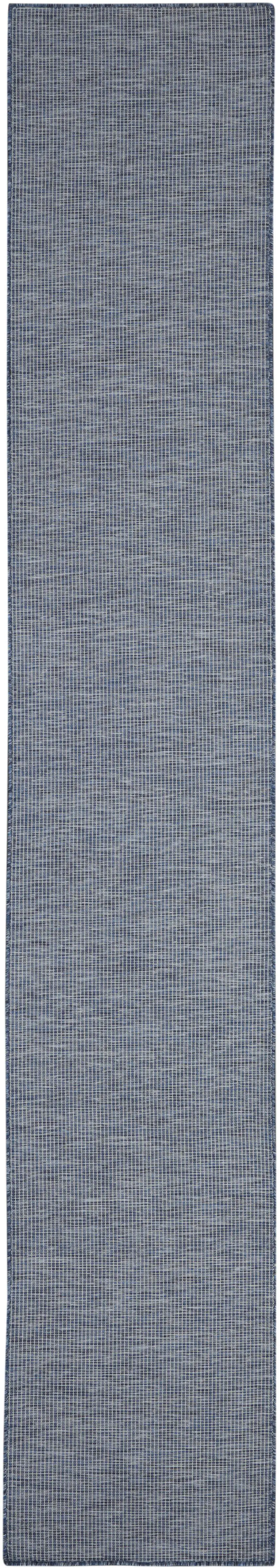12' Navy Blue Power Loom Runner Rug Photo 3