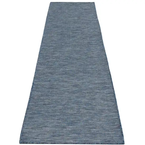 10' Navy Blue Power Loom Runner Rug Photo 2