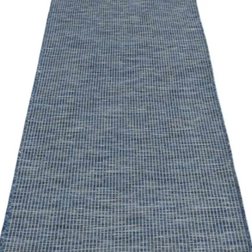 10' Navy Blue Power Loom Runner Rug Photo 4