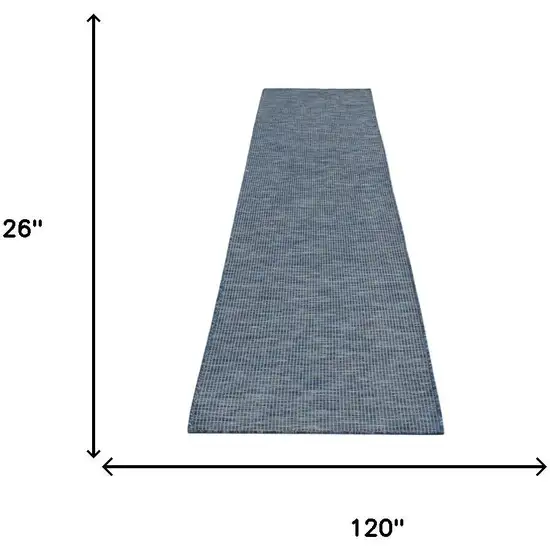 10' Navy Blue Power Loom Runner Rug Photo 3