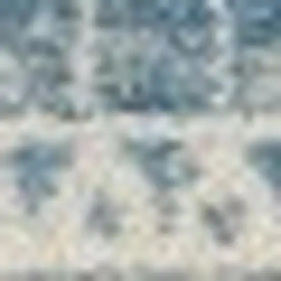 8' Navy Blue Round Floral Power Loom Area Rug Photo 3