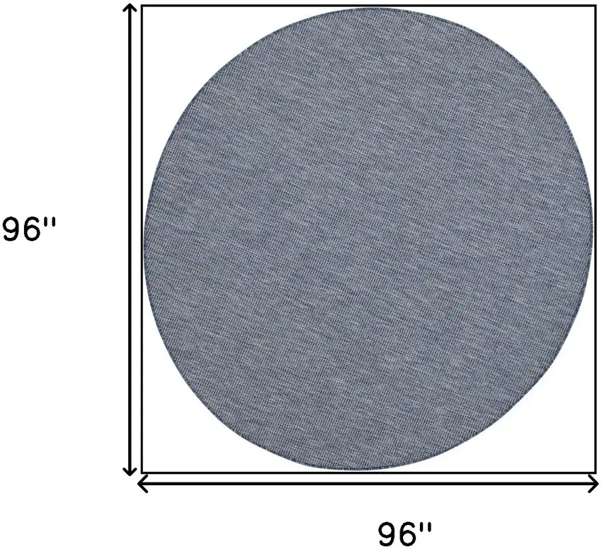 8' Navy Blue Round Power Loom Area Rug Photo 8
