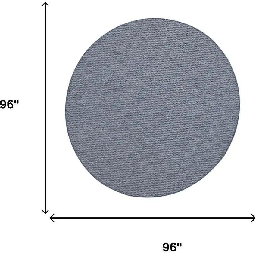 8' Navy Blue Round Power Loom Area Rug Photo 3