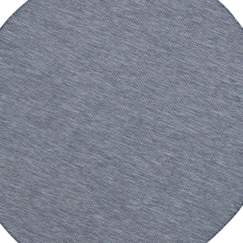 8' Navy Blue Round Power Loom Area Rug Photo 4