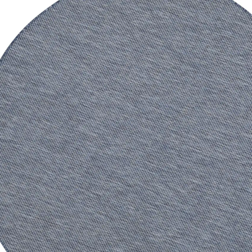 8' Navy Blue Round Power Loom Area Rug Photo 3