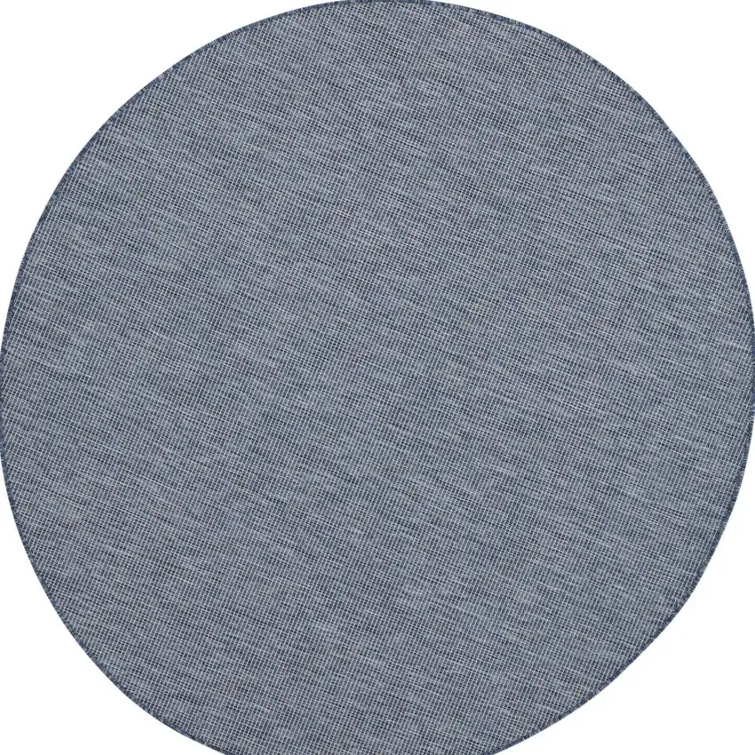 8' Navy Blue Round Power Loom Area Rug Photo 4