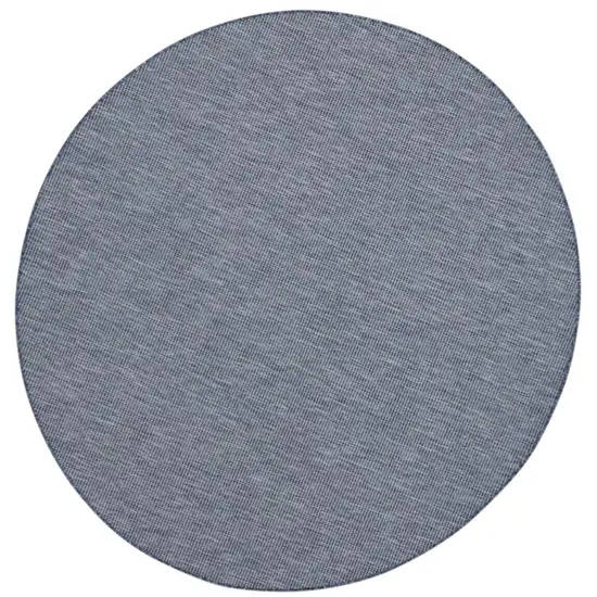 8' Navy Blue Round Power Loom Area Rug Photo 2