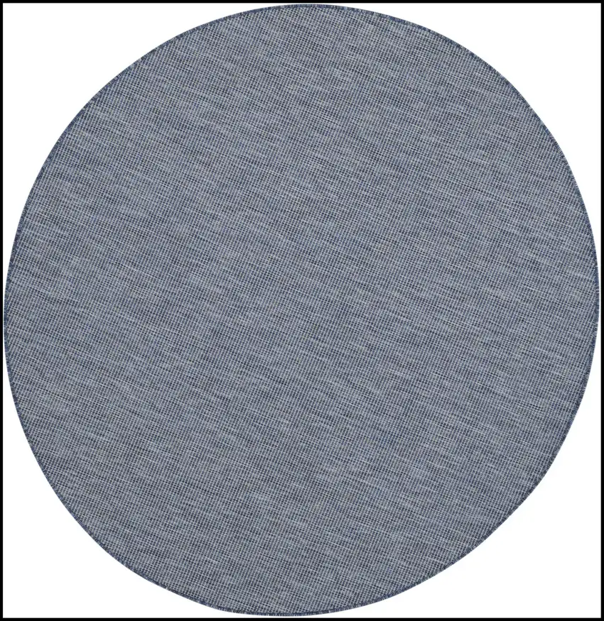 8' Navy Blue Round Power Loom Area Rug Photo 1