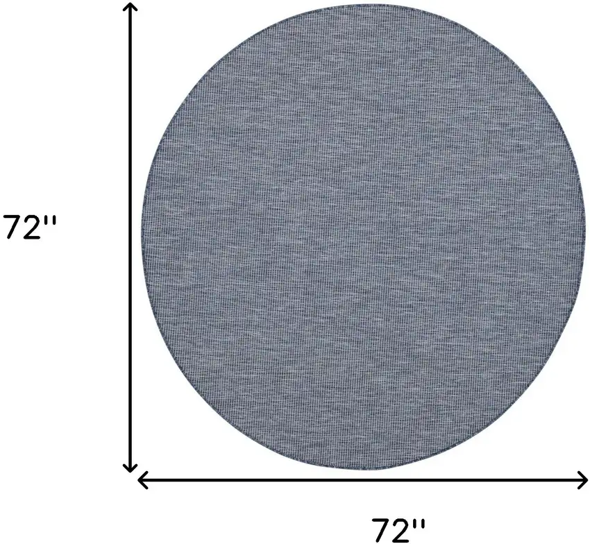 6' Navy Blue Round Power Loom Area Rug Photo 7