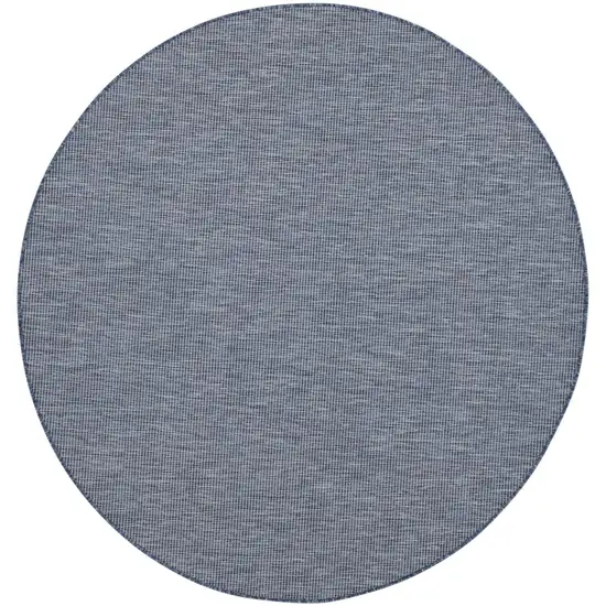 6' Navy Blue Round Power Loom Area Rug Photo 3