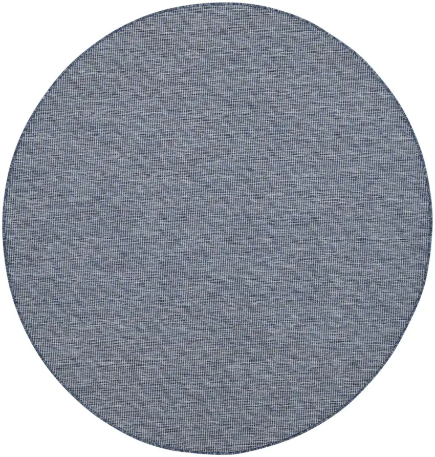 6' Navy Blue Round Power Loom Area Rug Photo 3